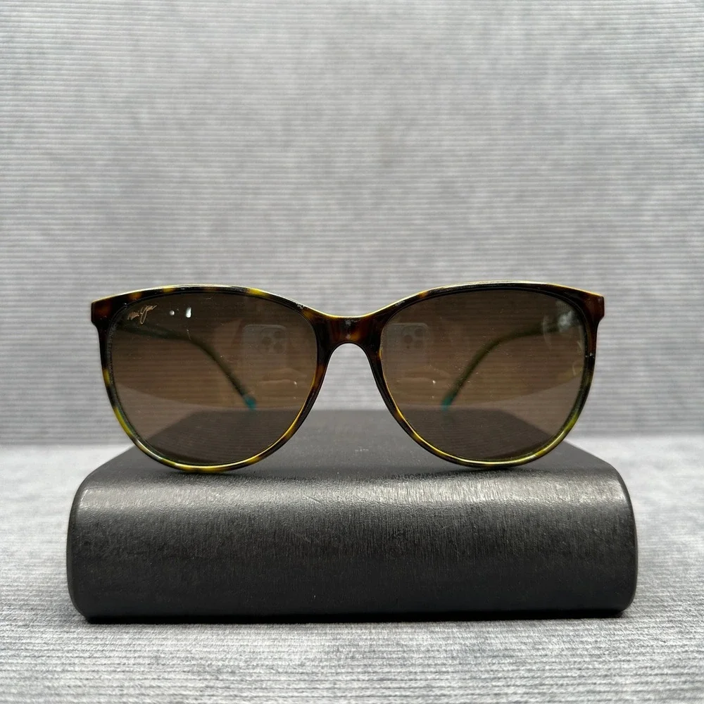 Maui Jim Ocean MJ 723-10P Tortoise Teal Polarized Cat Eye Sunglasses Italy
